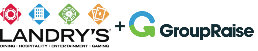 Landry's logo and GroupRaise logo